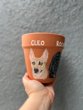 Load image into Gallery viewer, Hand Painted 5" Pot with Personalized Pet Portrait - by Francesca