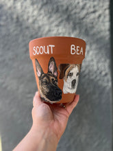 Load image into Gallery viewer, Hand Painted 5" Pot with Personalized Pet Portrait - by Francesca