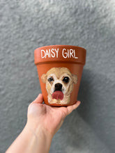 Load image into Gallery viewer, Hand Painted 5" Pot with Personalized Pet Portrait - by Francesca