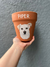 Load image into Gallery viewer, Hand Painted 5" Pot with Personalized Pet Portrait - by Francesca