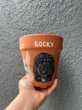 Load image into Gallery viewer, Hand Painted 5" Pot with Personalized Pet Portrait - by Francesca
