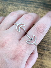 Load image into Gallery viewer, Sterling Silver Open Moon Ring - by Via Francesca