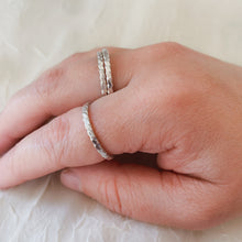 Load image into Gallery viewer, Sterling Silver Twist Stacking Ring - Hammered Stack Ring - Minimalist - Boho - by Francesca