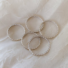 Load image into Gallery viewer, Sterling Silver Twist Stacking Ring - Hammered Stack Ring - Minimalist - Boho - by Francesca