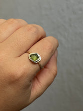 Load image into Gallery viewer, Green Sea Glass Mixed Metal Ring - Size 8 1/2
