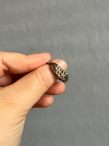Fern Leaf Ring - Size 7.5 - Mixed Metal Copper & Sterling Silver