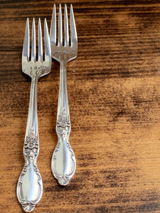 Custom Stamped Vintage Fork Set - Hand Stamped Silver Plated Wedding Forks - by Via Francesca