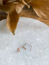 Load image into Gallery viewer, Heart Nose Stud - Sterling Silver // 14K Gold Filled // or Rose Gold Filled - by Via Francesca
