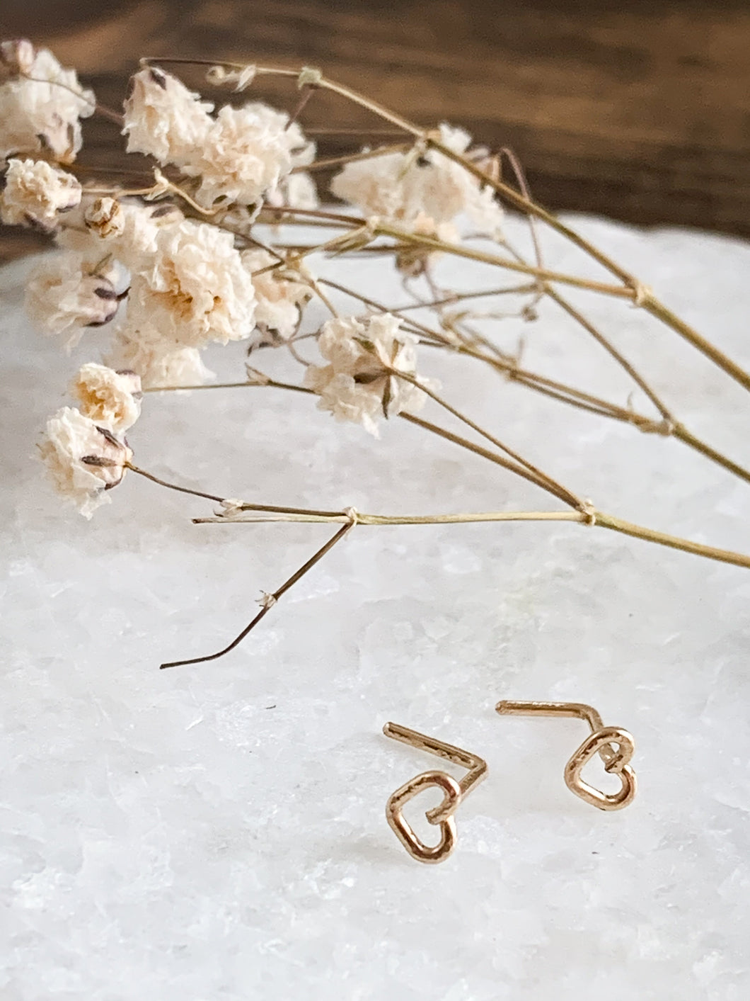 Heart Nose Stud - Sterling Silver // 14K Gold Filled // or Rose Gold Filled - by Via Francesca