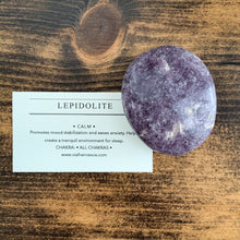 Load image into Gallery viewer, Lepidolite Mica Palm Stone - // Calm //
