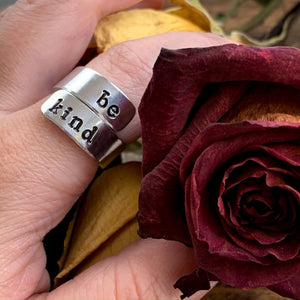 Custom Adjustable Aluminum Wrap Ring - Personalized Name - You Choose The Saying! - by Via Francesca