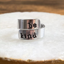 Load image into Gallery viewer, Custom Adjustable Aluminum Wrap Ring - Personalized Name - You Choose The Saying! - by Via Francesca

