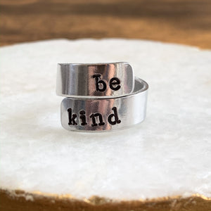 Custom Adjustable Aluminum Wrap Ring - Personalized Name - You Choose The Saying! - by Via Francesca