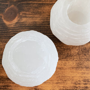 Selenite Candle Holder - Cleanse // Protection // Peace