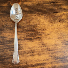 Load image into Gallery viewer, &quot;Life is Brewtiful&quot; Hand Stamped Vintage Spoon - Silver Plated - Personalized - by Francesca
