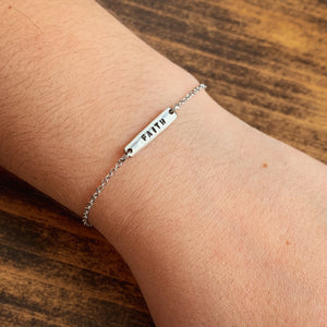 Personalized Double-Sided Bar Bracelet - Made with a Vintage Fork Tine - by Francesca