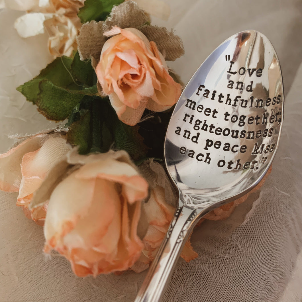 - Personalized - Hand Stamped Vintage Teaspoon - Silver Plated - by Francesca