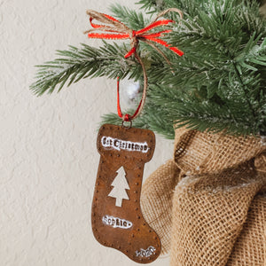 - Personalized - Rusty Tin Stocking Ornament - Hand Stamped & Custom - by Francesca