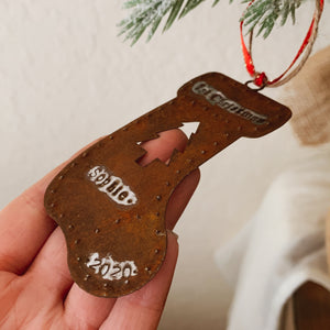 - Personalized - Rusty Tin Stocking Ornament - Hand Stamped & Custom - by Francesca