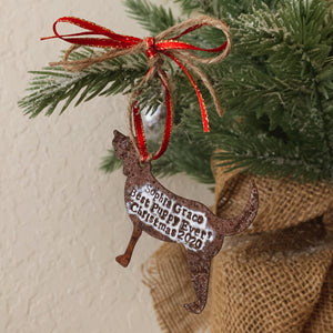 - Personalized - Rusty Dog Ornament - Hand Stamped - by Francesca