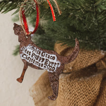 Load image into Gallery viewer, - Personalized - Rusty Dog Ornament - Hand Stamped - by Francesca
