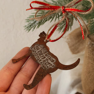 - Personalized - Rusty Dog Ornament - Hand Stamped - by Francesca