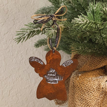 Load image into Gallery viewer, - Personalized - Rusty Angel Ornament - Hand Stamped - by Francesca
