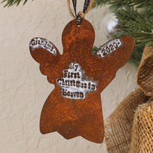 Load image into Gallery viewer, - Personalized - Rusty Angel Ornament - Hand Stamped - by Francesca
