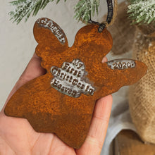 Load image into Gallery viewer, - Personalized - Rusty Angel Ornament - Hand Stamped - by Francesca
