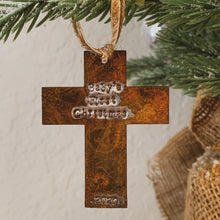 Load image into Gallery viewer, - Personalized - Rusty Cross Ornament - Hand Stamped - by Francesca
