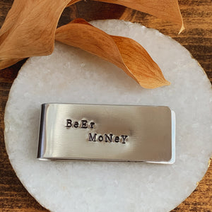 - Personalized - Aluminum Money Clip - Hand Stamped - by Francesca