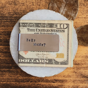 - Personalized - Aluminum Money Clip - Hand Stamped - by Francesca