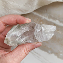 Load image into Gallery viewer, Brazilian Clear Quartz with Chlorite Inclusion and Rainbow - 77g - Clarity // Enlightenment
