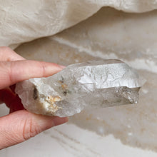 Load image into Gallery viewer, Brazilian Clear Quartz with Chlorite Inclusion and Rainbow - 77g - Clarity // Enlightenment
