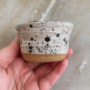 Tiny White & Black Speckled Planter - by Sophia Grace Collection