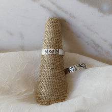 Load image into Gallery viewer, Personalized Hammered Sterling Silver Band Ring - by Via Francesca
