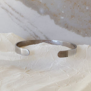 Personalized Hand Stamped Aluminum Cuff Bracelet - Mom Est. - by Via Francesca