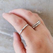 Load image into Gallery viewer, Sterling Silver Twist Stacking Ring  - Hammered Stack Ring - Minimalist - Boho - by Francesca
