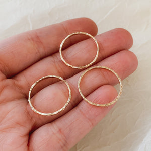 Hammered Teeny Gold Filled Stack Ring - by Francesca