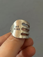Load image into Gallery viewer, &quot;Be Kind&quot; Sterling Silver Vintage Fork Ring - Hand Stamped - Size 7 1/2
