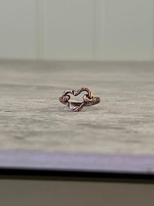 Distressed Copper Heart Ring