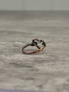 Distressed Copper Heart Ring