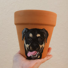 Load image into Gallery viewer, Custom 5&quot; Pot with Hand Painted Pet Portrait - by Francesca
