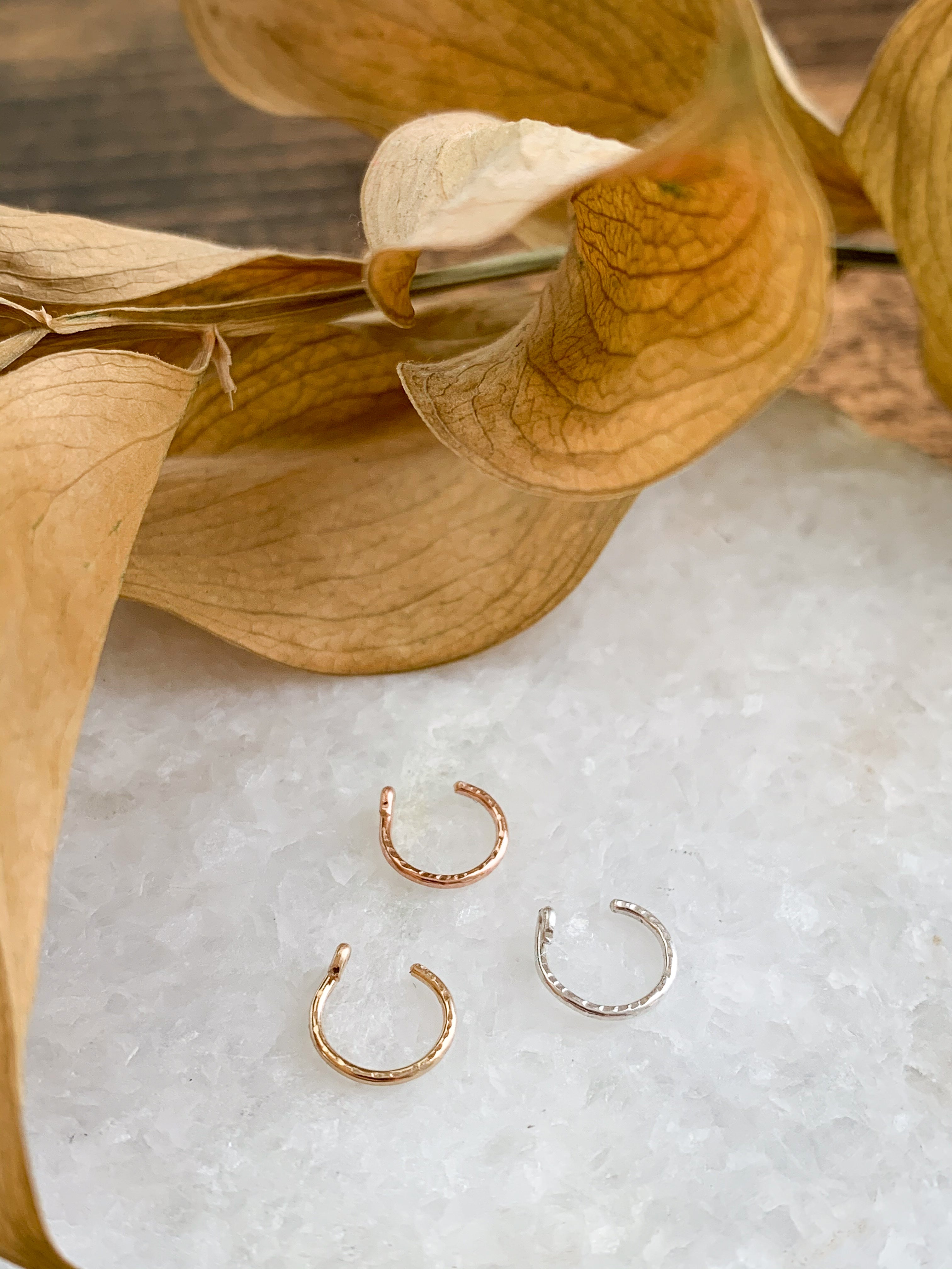 Faux Nose Hoop // Ear Cuff Gold, Rose Gold or Sterling Silver by Via  Francesca