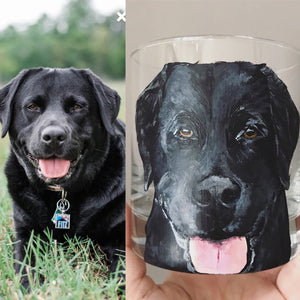 Pilsner Glass with Personalized Pet Portrait - Hand Painted - by Via Francesca