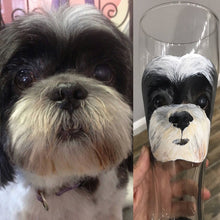 Load image into Gallery viewer, Pilsner Glass with Personalized Pet Portrait - Hand Painted - by Via Francesca
