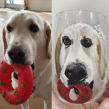 Load image into Gallery viewer, Wine Glass with Personalized Pet Portrait - Hand Painted - Stemmed or Stemless - by Via Francesca
