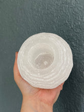 Load image into Gallery viewer, Selenite Candle Holder - Cleanse // Protection // Peace
