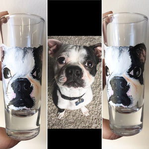 Shot Glass with Personalized Pet Portrait - Hand Painted - by Via Francesca