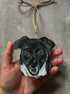 Custom Acrylic Ornament - Hand Painted Pet Portrait - by Fracesca